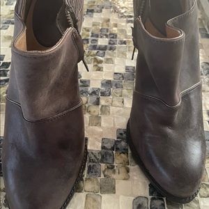 Frye Brown Leather Healed Booties